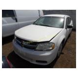 2014 Dodge Avenger 1C3CDZAB3EN220799 White