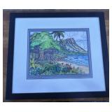 Diamond Head Whikiki Hawaii Framed Art