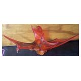 Vintage Murano Orange Red Glass Centerpiece
