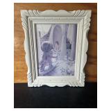 Vintage Girl in Mirroir Framed Art