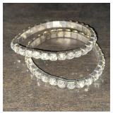 Cubic zirconia stretch bangles