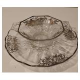 Vintage Art Deco Overlay Serving Set (B15)
