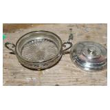 Silver-plated serving dish with lid (B17)