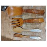 Decorativ/Carved Salad / Serving Utensils (B20)