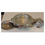 Silver-plated butter dish/ small chafing dish (B17
