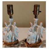 Vintage Porcelian Lamps Victorian Style Couple (B9
