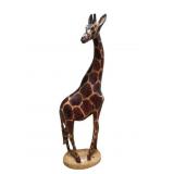 Wood Carved Giraffe Sculpture (B9)