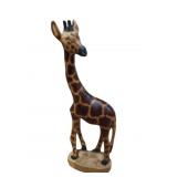 Wood Carved Giraffe Sculpture (B9)