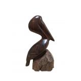 Wood Carved Pelican Sculpture (B9)