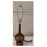 Mid Century Modern Smoked Glass Bottle Lamp (B3)
