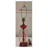 Antique Victorian Style Table Lamp Ruby Red (B3)