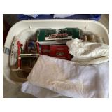 Bin of Assorted Christmas Village / Decor