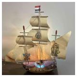 Vintage Dutch sailboat table lamp