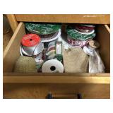 Drawer of Assorted Fabrics and Ribbons