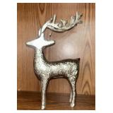 Metal Reindeer Figure Beauty! Heavy!