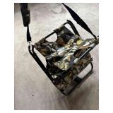 Portable folding hunting stool w/ storage pouch