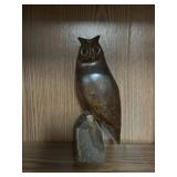Vintage MCM Wooden Owl Sculpture
