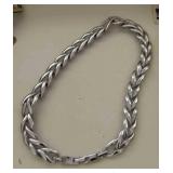 Silver-toned interlocking link bracelet