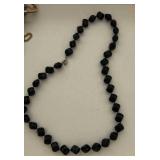 Vintage black bead necklace