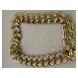 Vintage chunky curb link gold-tone bracelet