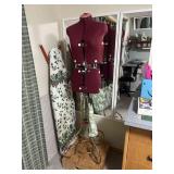 Adjustable sewing mannequin and stand