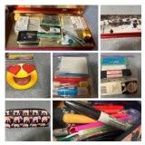Assorted Sewing and Office Supplies / Emoji Magnet