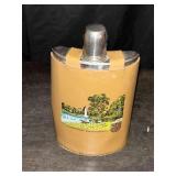 Vintage German hip flask wrapped in leather