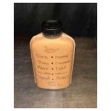 Vintage leather-wrapped glass hip flask