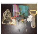 Assorted Pins and Collectors Items / Bottle Opener