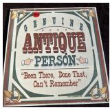 Antique Person collectible Mental Wall Sign