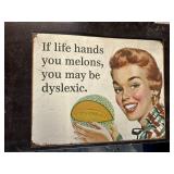 Retro Style Metal Sign Life / Dyslexia