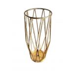 Decorative geometric gold metal vase