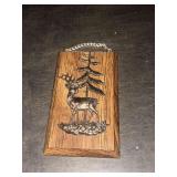 Vintage 3D stag deer wall plaque