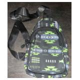 Geometric pattern sling backpack