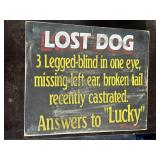 Lost Dog Metal Sign
