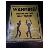 Warning You're Being Monitored Tin Sign