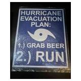 Hurricane Evacuation Plan Tin Sign