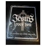 Jesus Loves You Metal Tin Sign