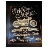 Widow Makers Motorcycle Club Metal Tin Sign
