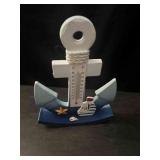 Mediterranean style wooden anchor thermometer