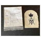 3rd Canadian Division Cloth Patch w/ Ref card WWII