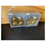 2 Boxes Vintage Noma Accents Gold Glass Balls