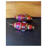 Pair of Vintage Hand-Blown Glass Rocket Ship