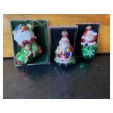 3 Vintage Hand Blown Glass Ornaments