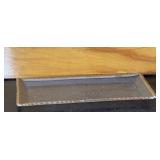 Hammered finish rectangular serving tray