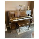 Vintage Mason and Risch Piano c. 1940s-50s & Bench