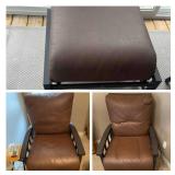 (2) All Weather Chairs & Foot Stool