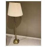 Vintage Brass floor lamp with a twisted column