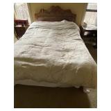 Vintage French Provincial wood headboard, & Bed