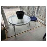 Glass Table, Chair and Pot
